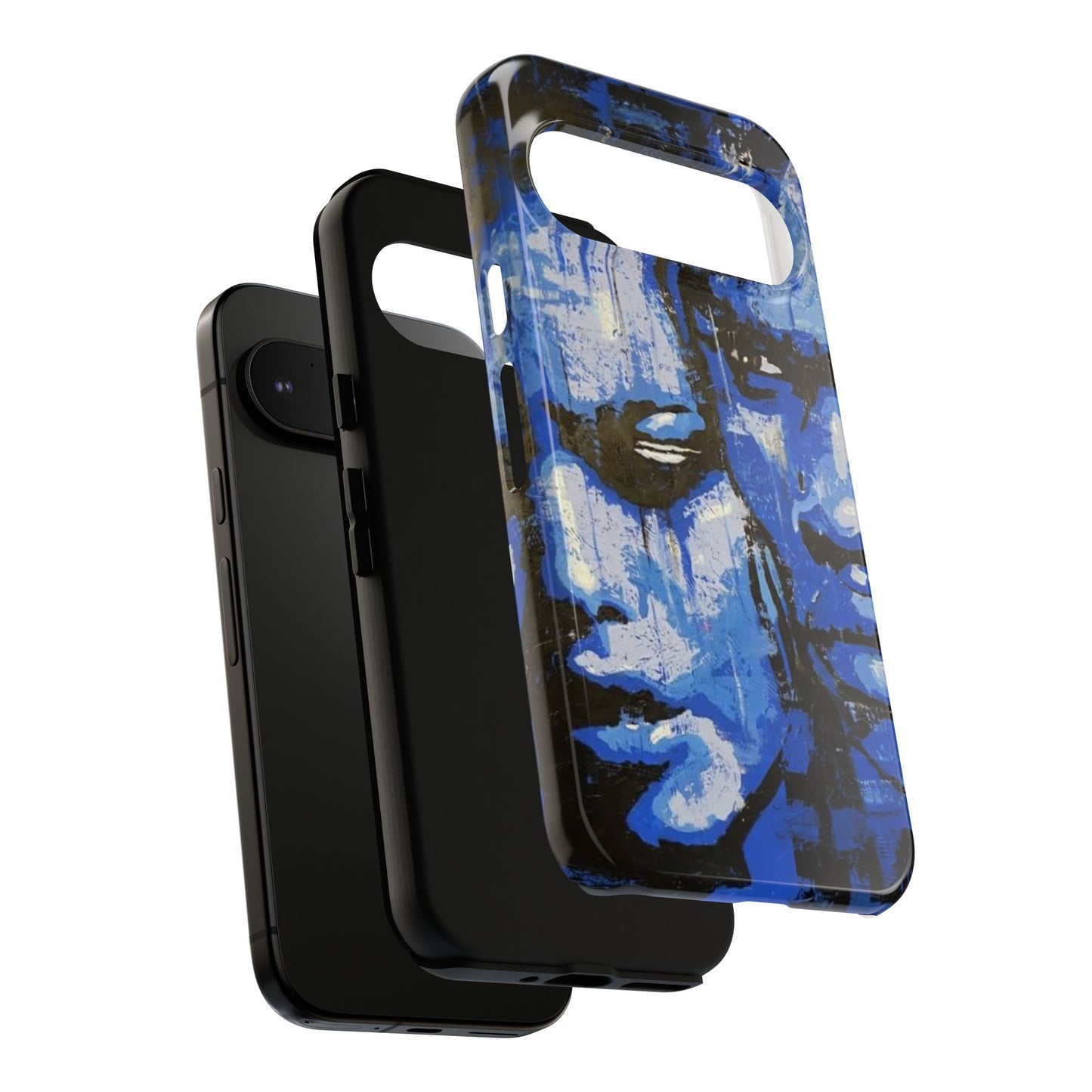 Artistic Phone Case - Tough Cases with Bold Blue Portraits -The Lovers Image