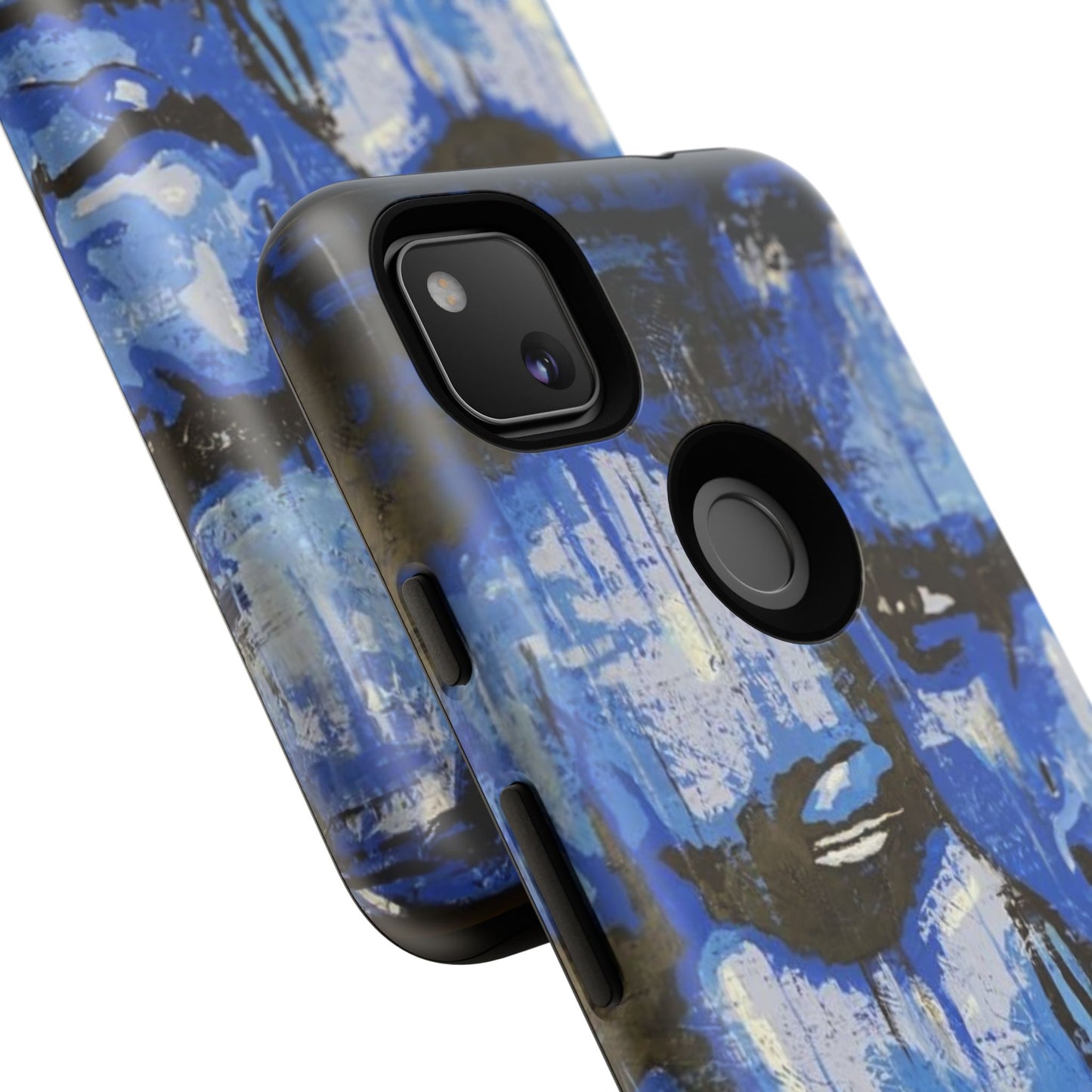 Artistic Phone Case - Tough Cases with Bold Blue Portraits -The Lovers Image