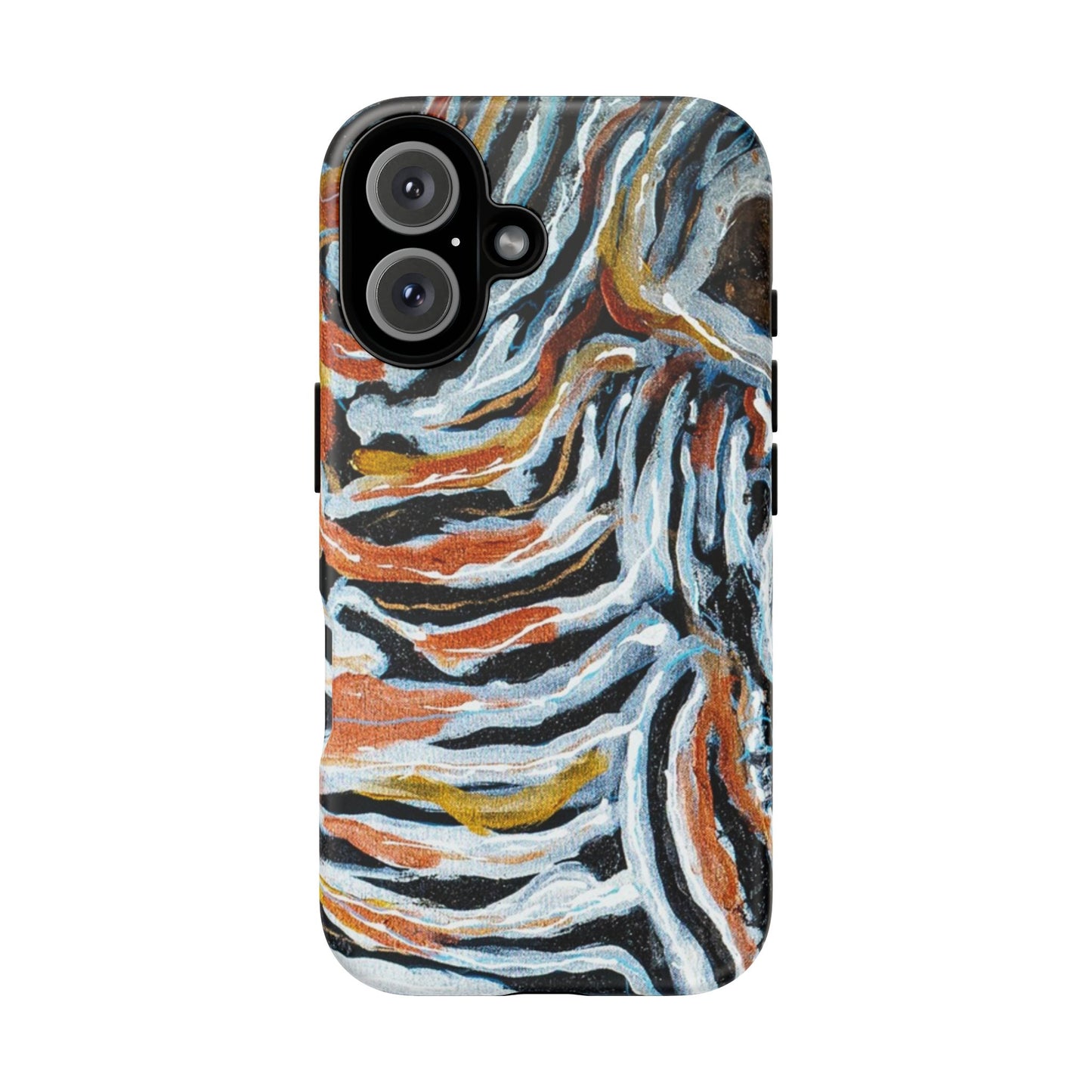 Artistic Tough Phone Case - Twin Zebras Image - Abstract Zebra Design