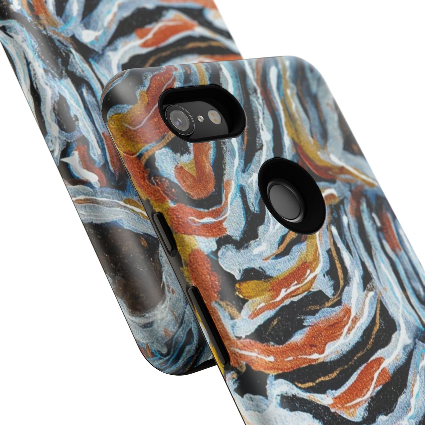 Artistic Tough Phone Case - Twin Zebras Image - Abstract Zebra Design