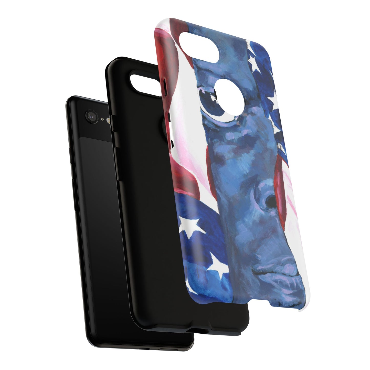 Patriotic Tough Phone Case with American Flag Design- I See You Image