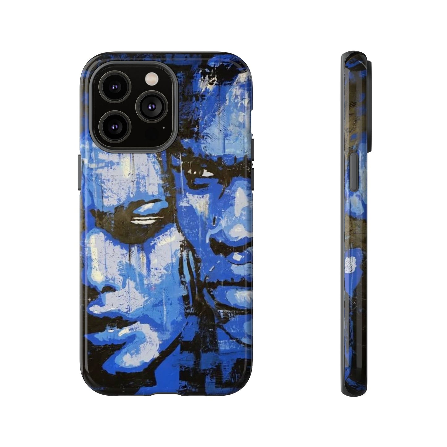Artistic Phone Case - Tough Cases with Bold Blue Portraits -The Lovers Image