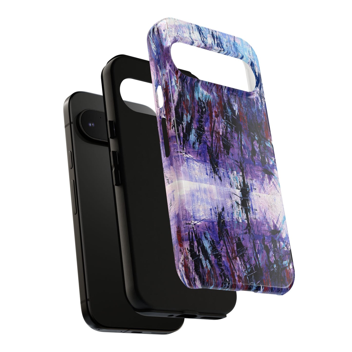 Abstract Purple Phone Case, Stylish & Protective Cover for Art Lovers- White Spring Image