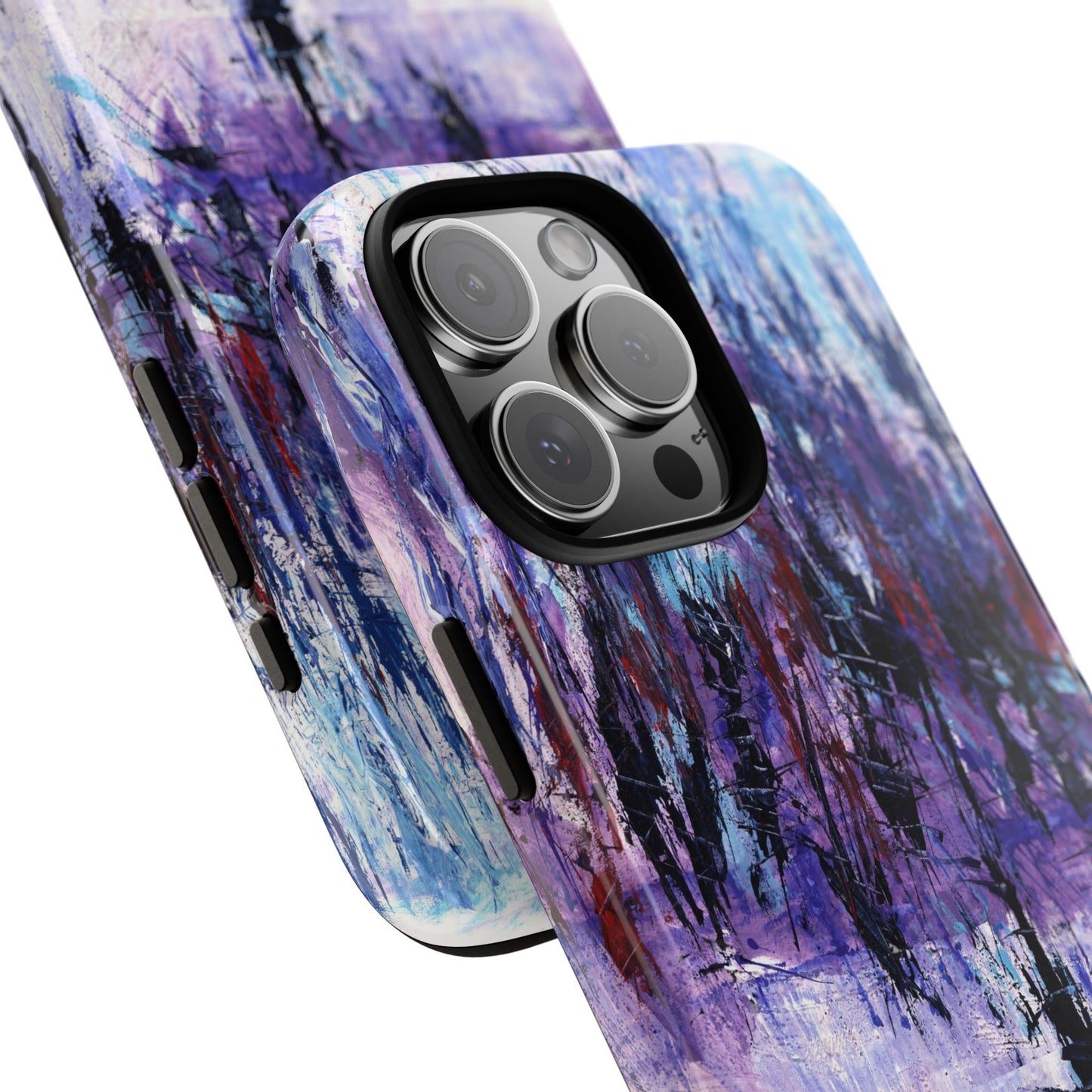 Abstract Purple Phone Case, Stylish & Protective Cover for Art Lovers- White Spring Image
