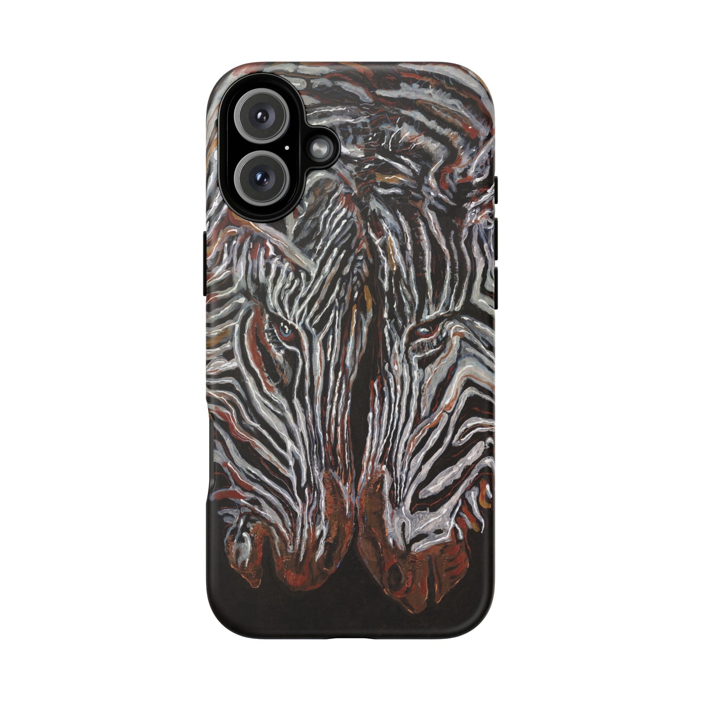 Artistic Zebra Phone Case Twin Zebra Image- Tough Protection for Wildlife Lovers