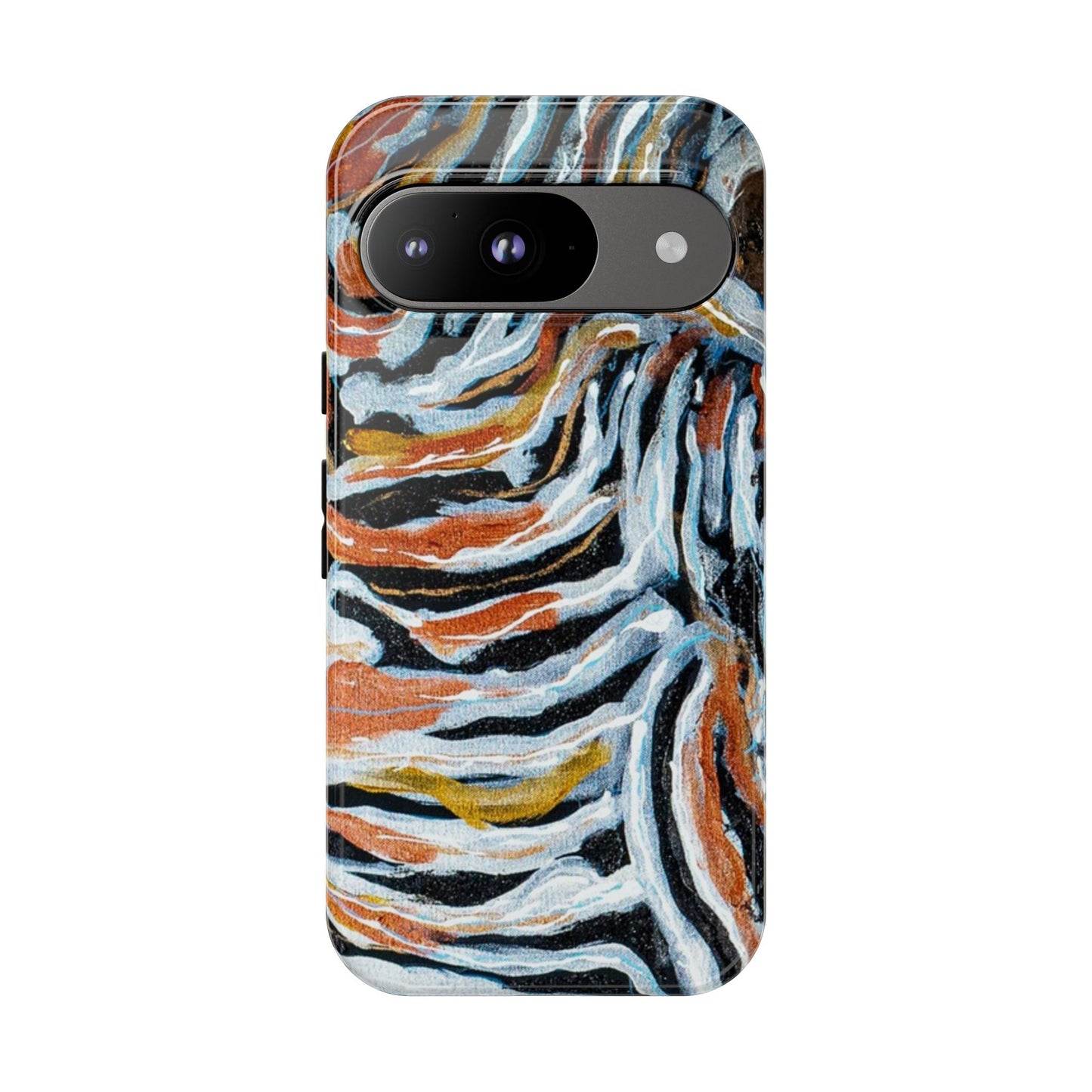 Artistic Tough Phone Case - Twin Zebras Image - Abstract Zebra Design