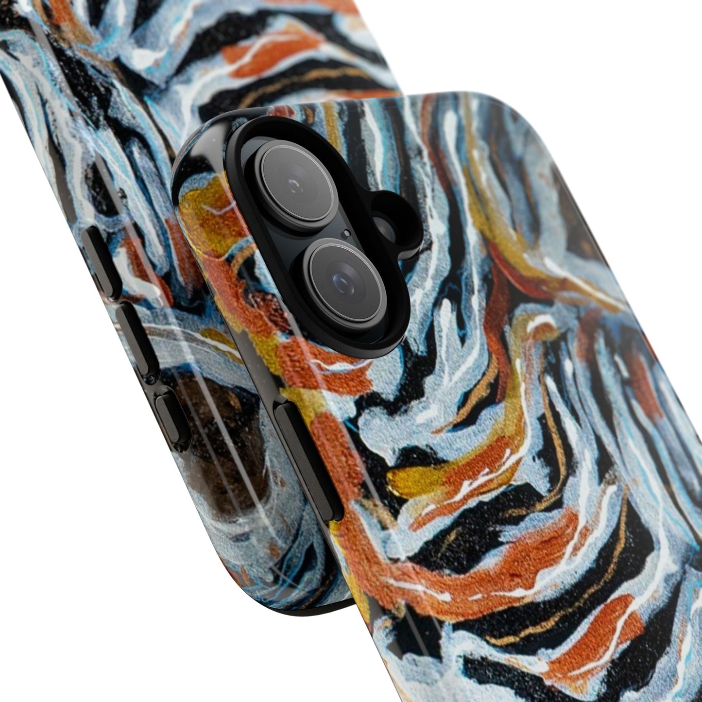 Artistic Tough Phone Case - Twin Zebras Image - Abstract Zebra Design