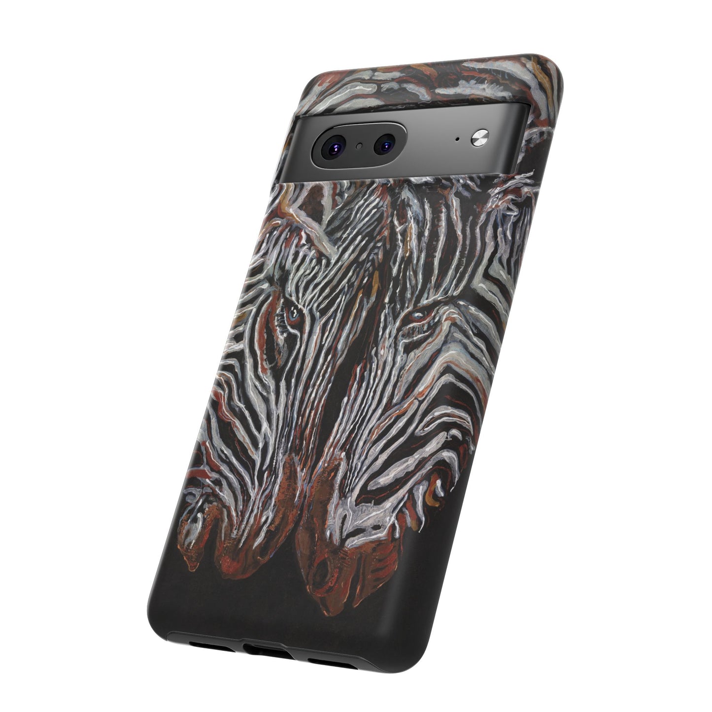 Artistic Zebra Phone Case Twin Zebra Image- Tough Protection for Wildlife Lovers