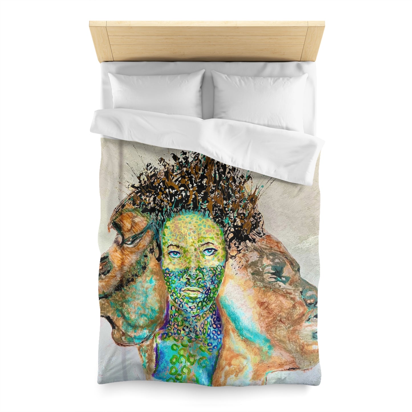 Artistic Microfiber Duvet Cover - Abstract Landscape Design for Modern Bedrooms
