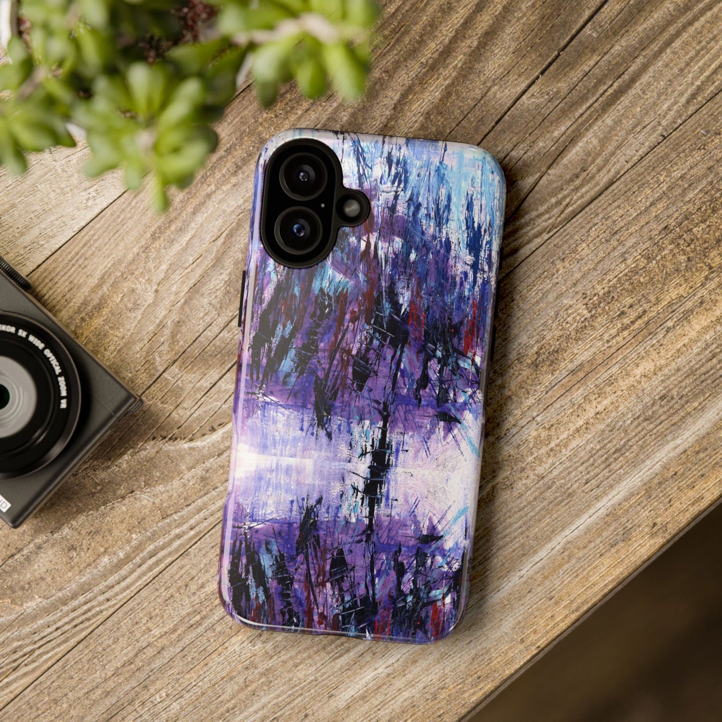 Abstract Purple Phone Case, Stylish & Protective Cover for Art Lovers- White Spring Image