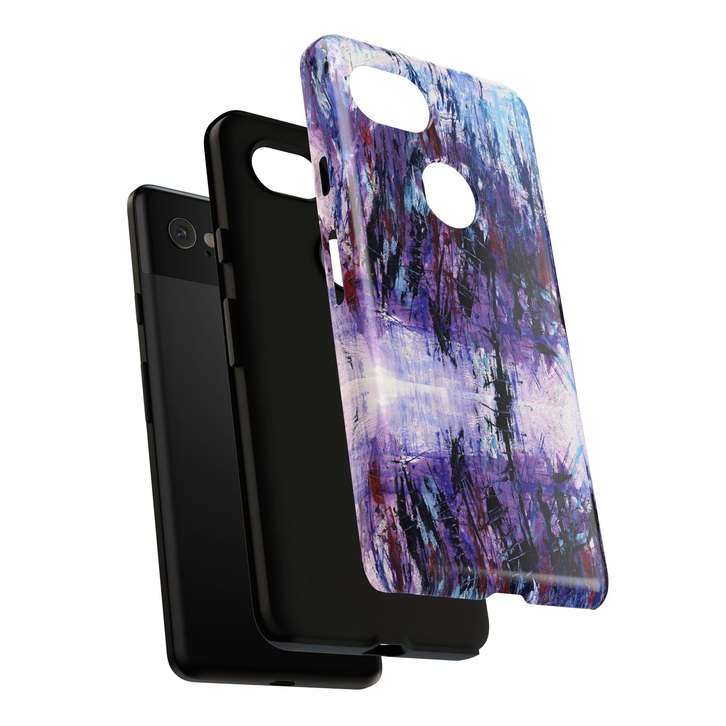 Abstract Purple Phone Case, Stylish & Protective Cover for Art Lovers- White Spring Image
