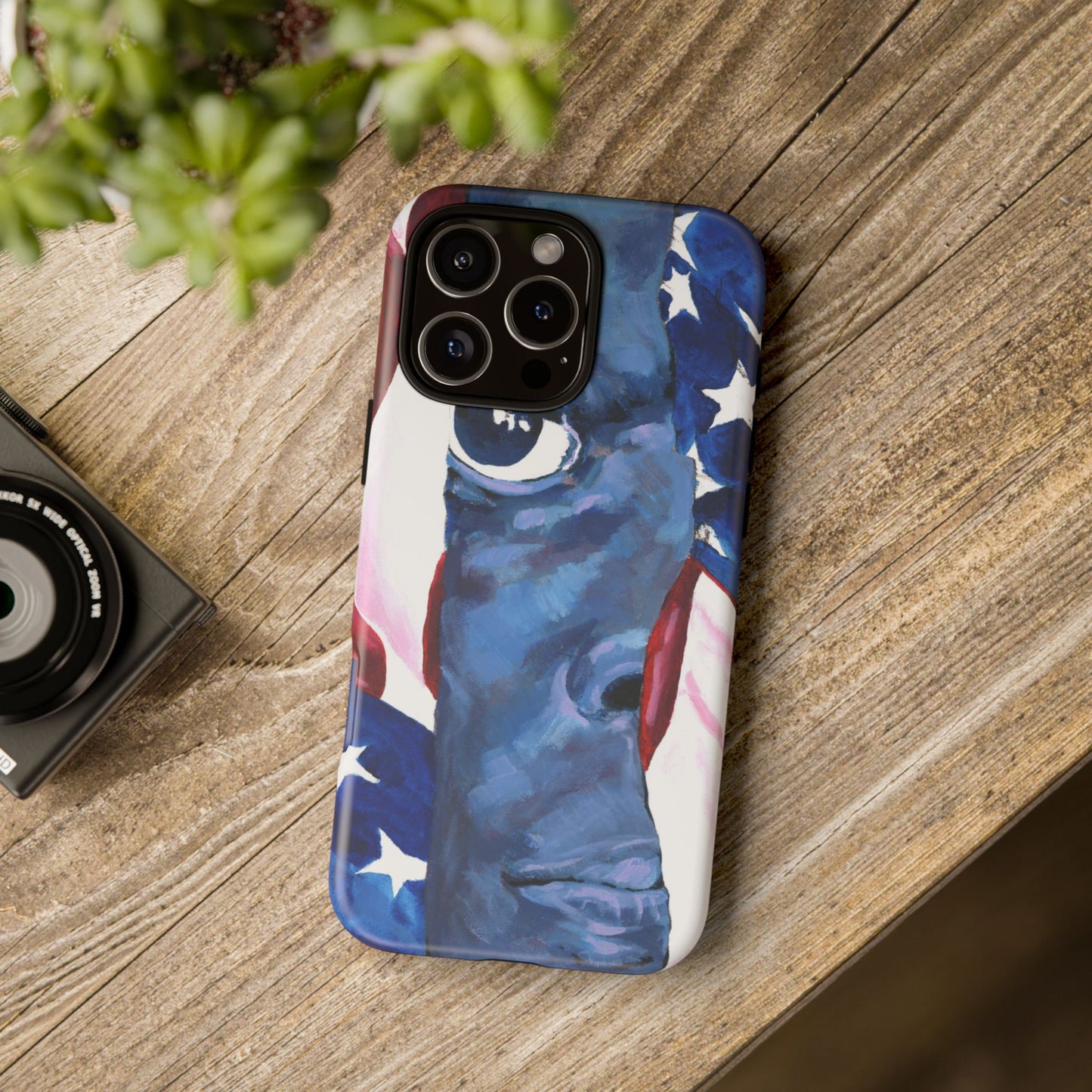 Patriotic Tough Phone Case with American Flag Design- I See You Image