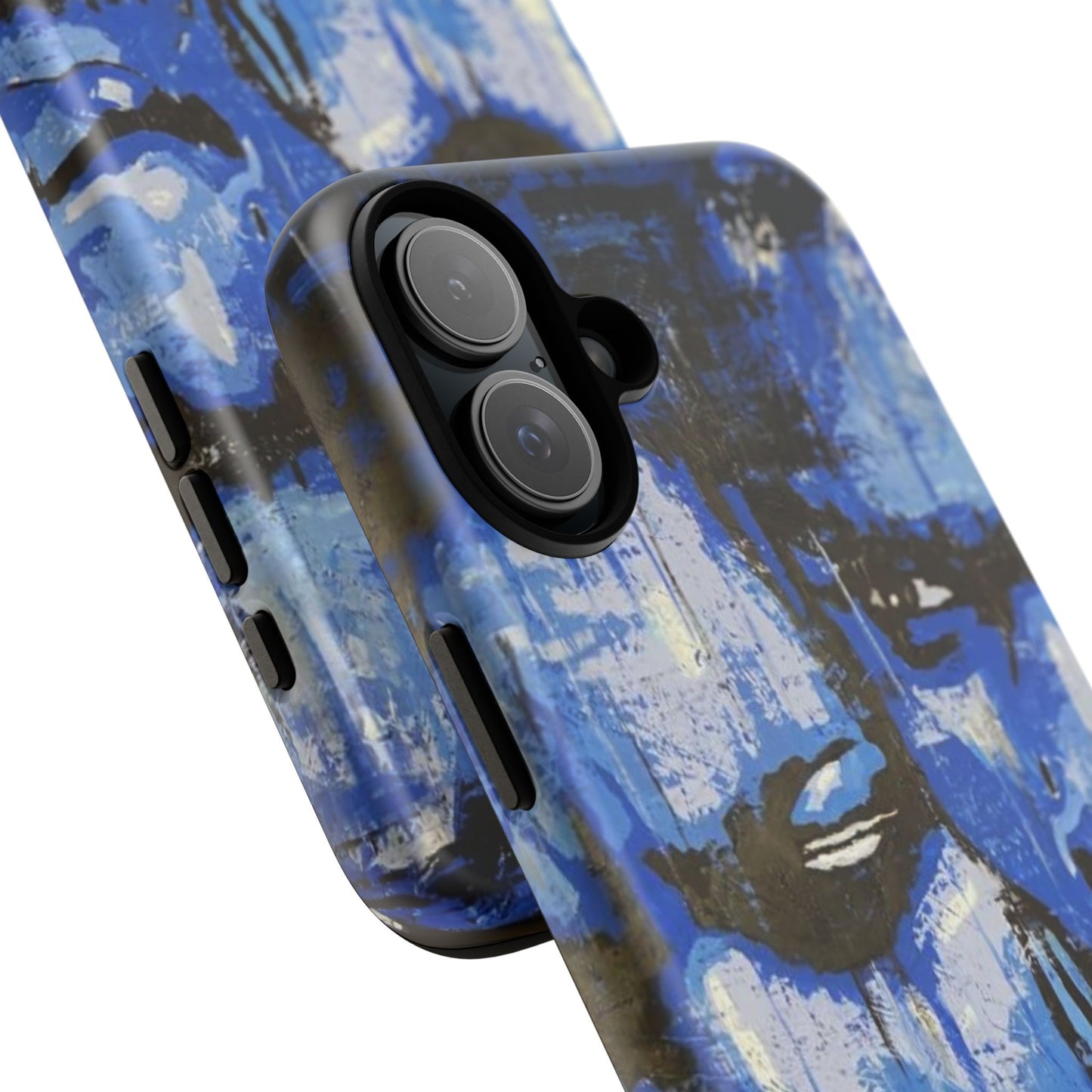 Artistic Phone Case - Tough Cases with Bold Blue Portraits -The Lovers Image