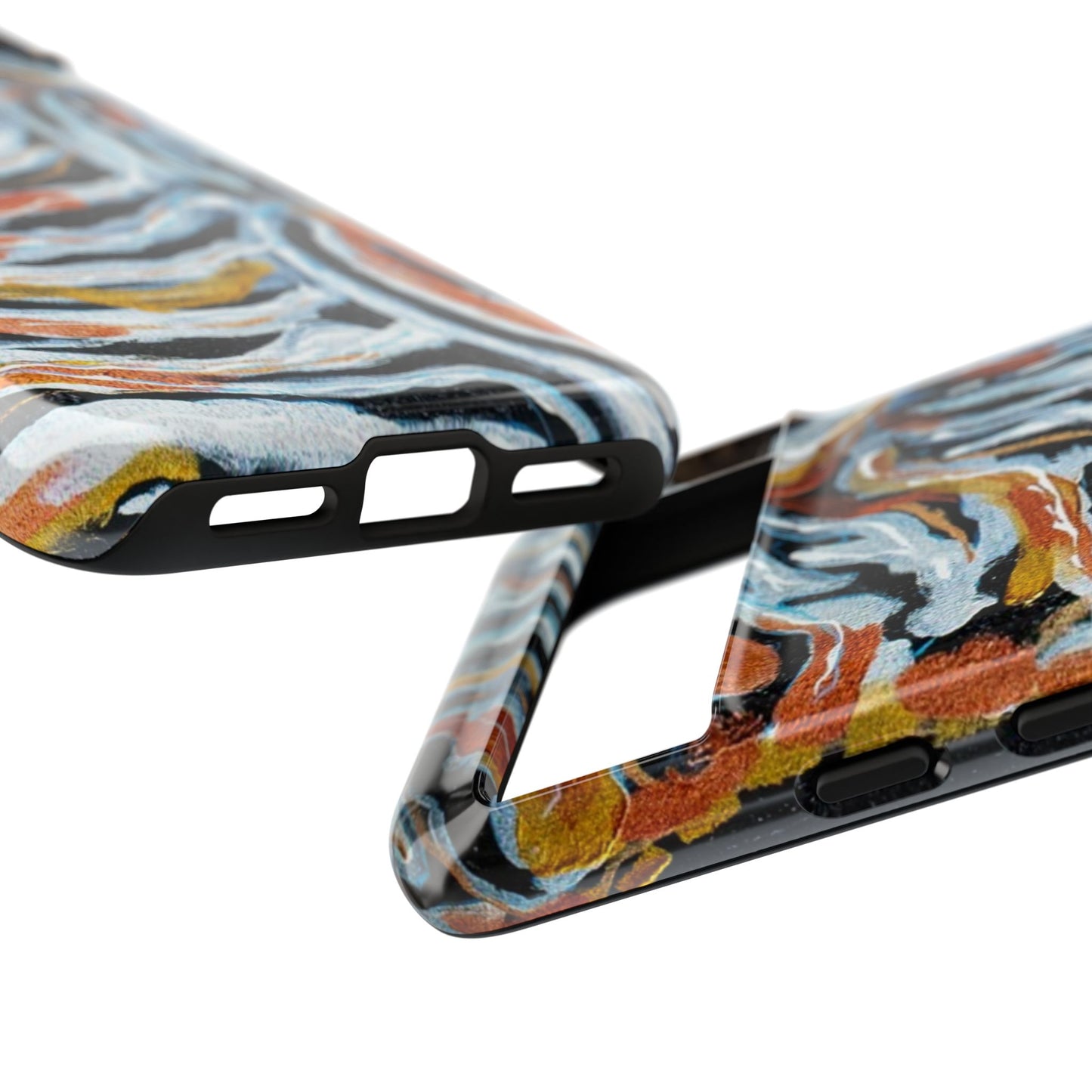 Artistic Tough Phone Case - Twin Zebras Image - Abstract Zebra Design