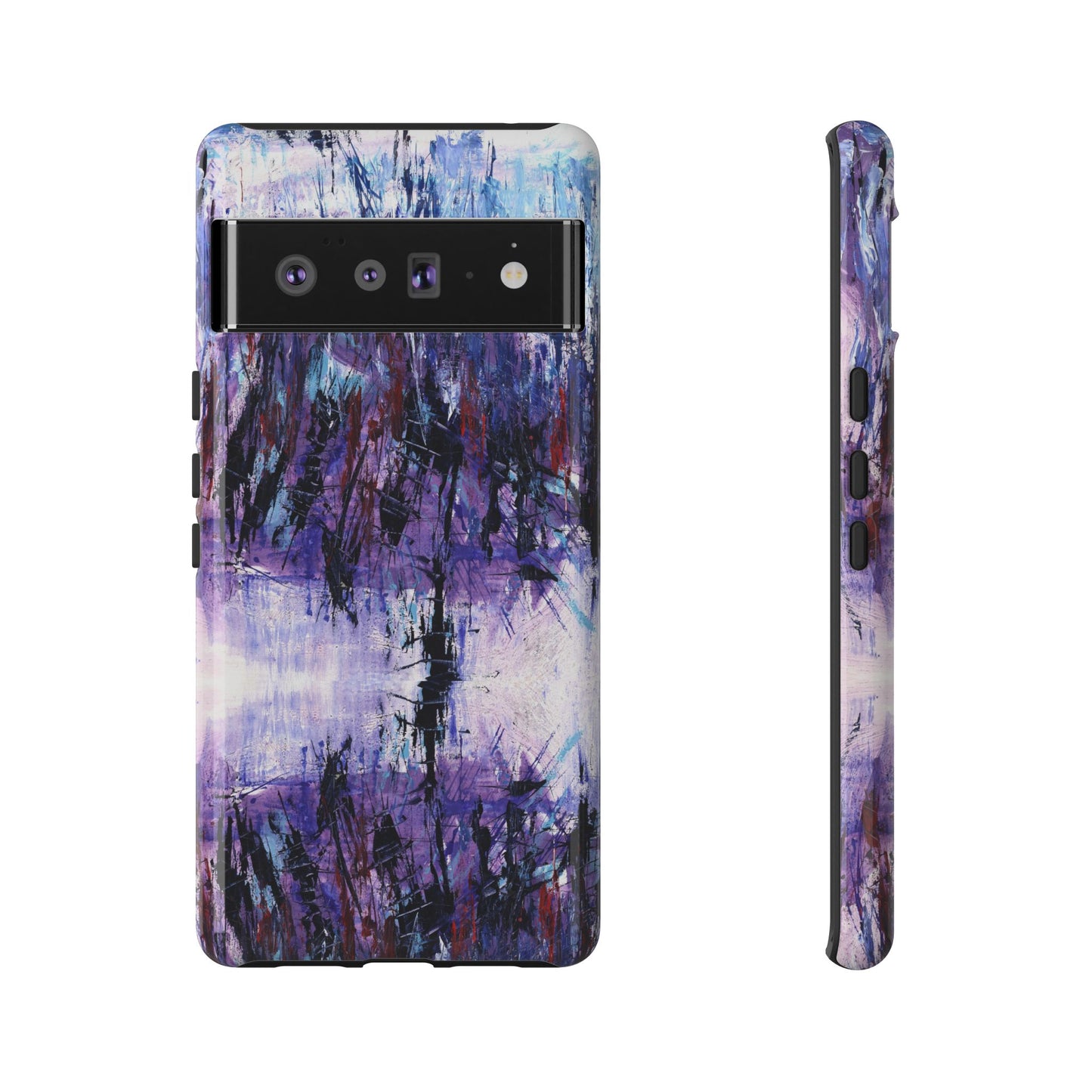 Abstract Purple Phone Case, Stylish & Protective Cover for Art Lovers- White Spring Image