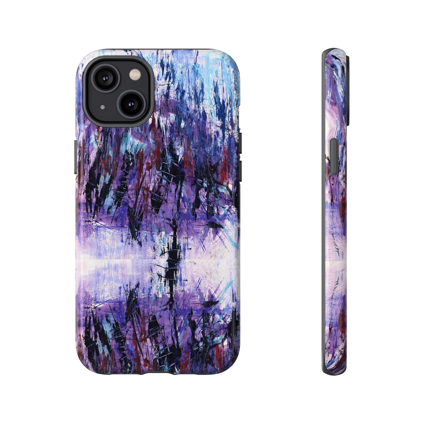 Abstract Purple Phone Case, Stylish & Protective Cover for Art Lovers- White Spring Image