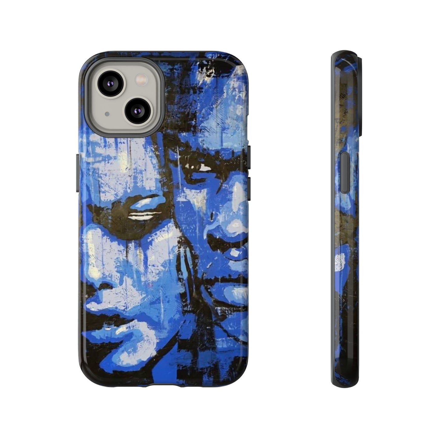 Artistic Phone Case - Tough Cases with Bold Blue Portraits -The Lovers Image