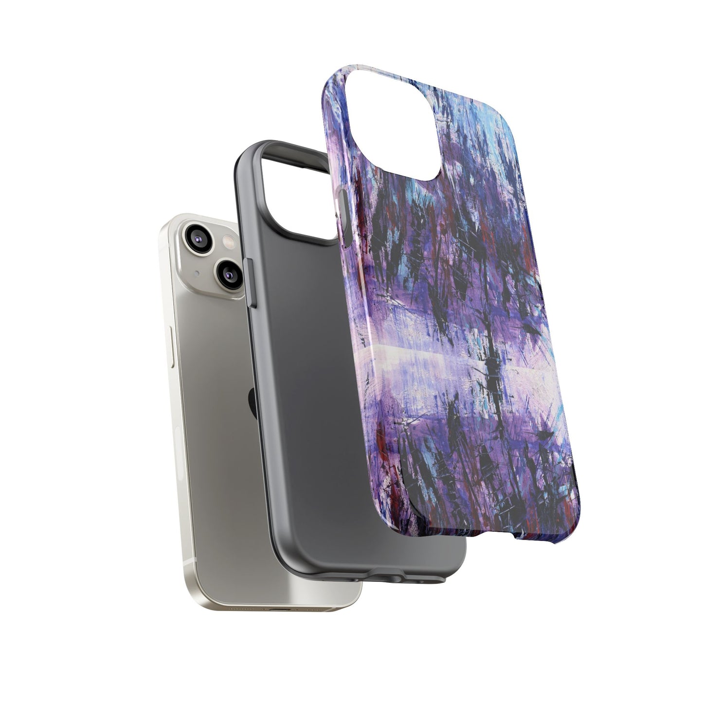 Abstract Purple Phone Case, Stylish & Protective Cover for Art Lovers- White Spring Image