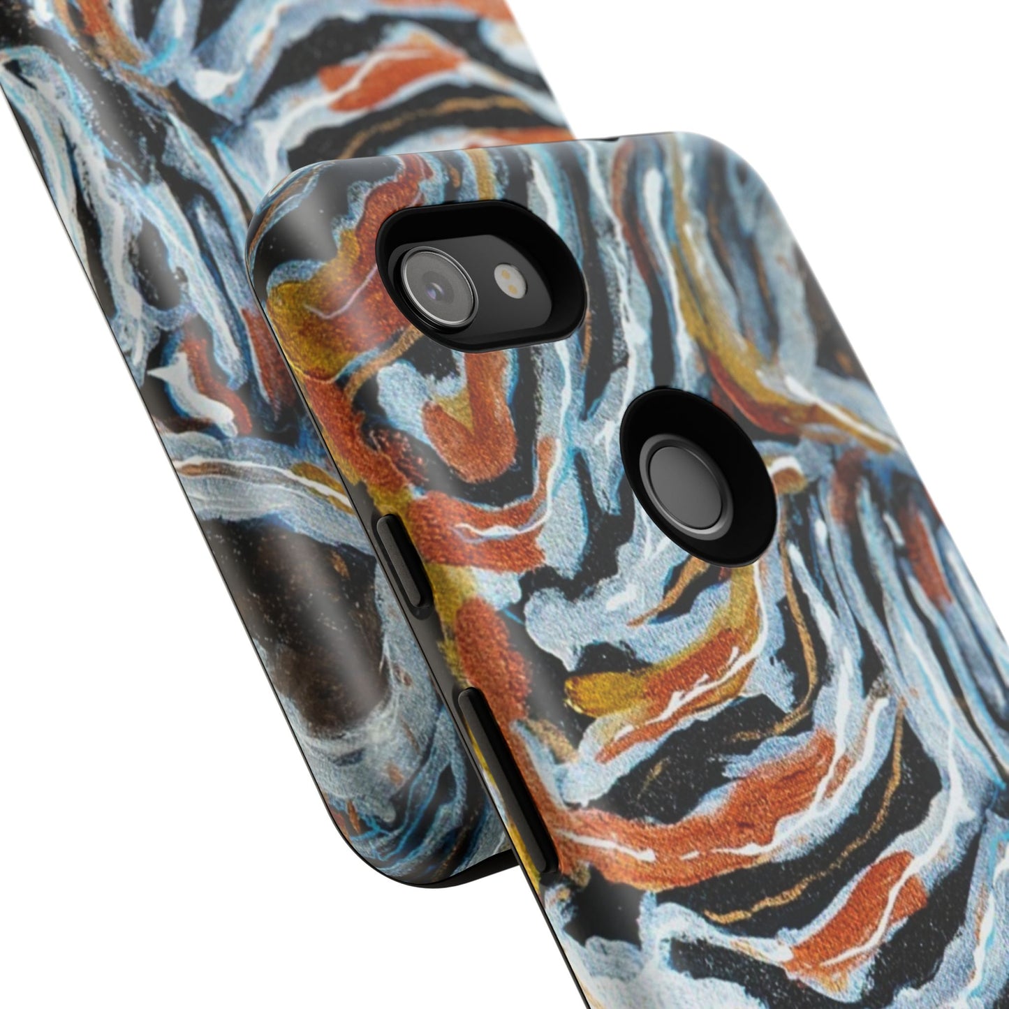 Artistic Tough Phone Case - Twin Zebras Image - Abstract Zebra Design