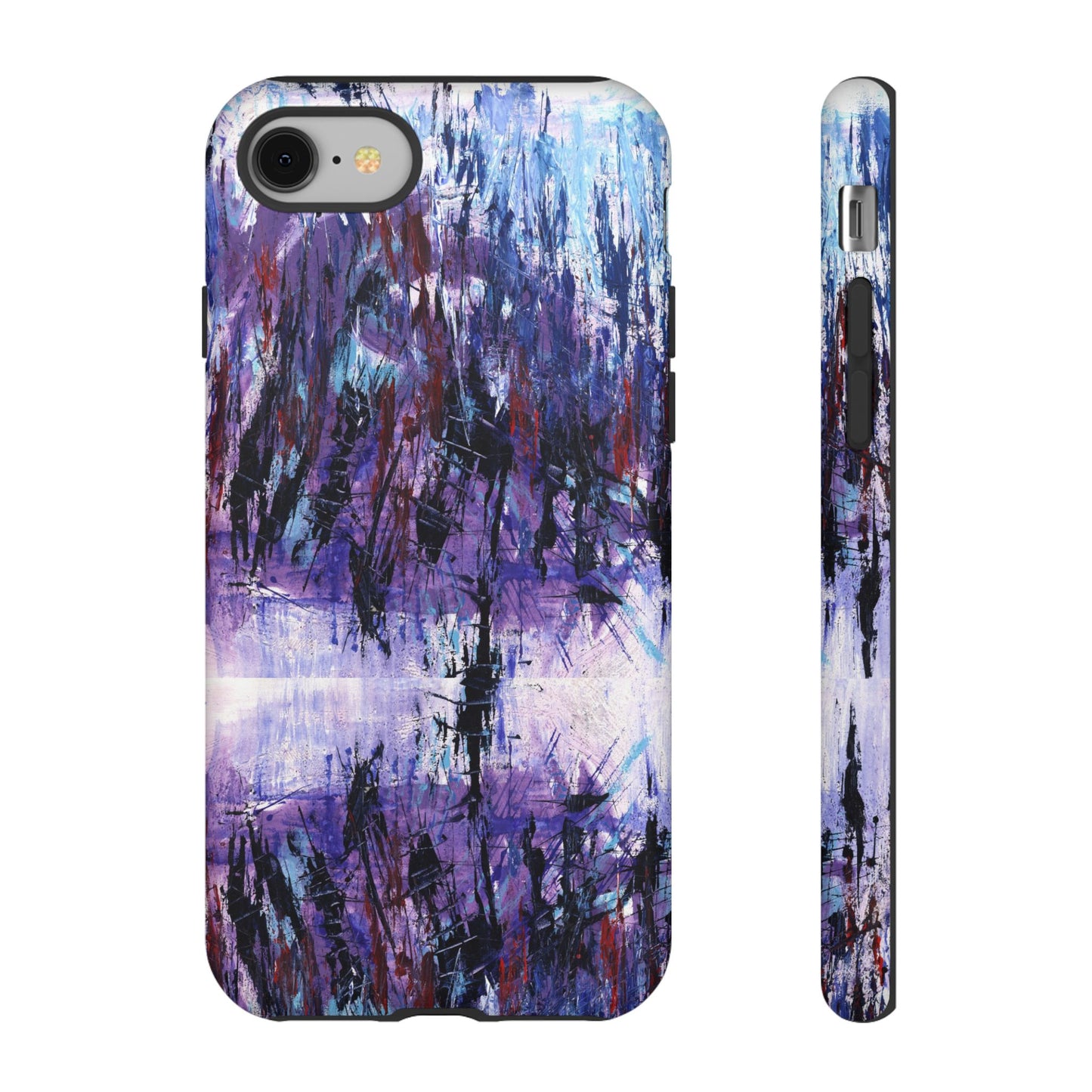 Abstract Purple Phone Case, Stylish & Protective Cover for Art Lovers- White Spring Image