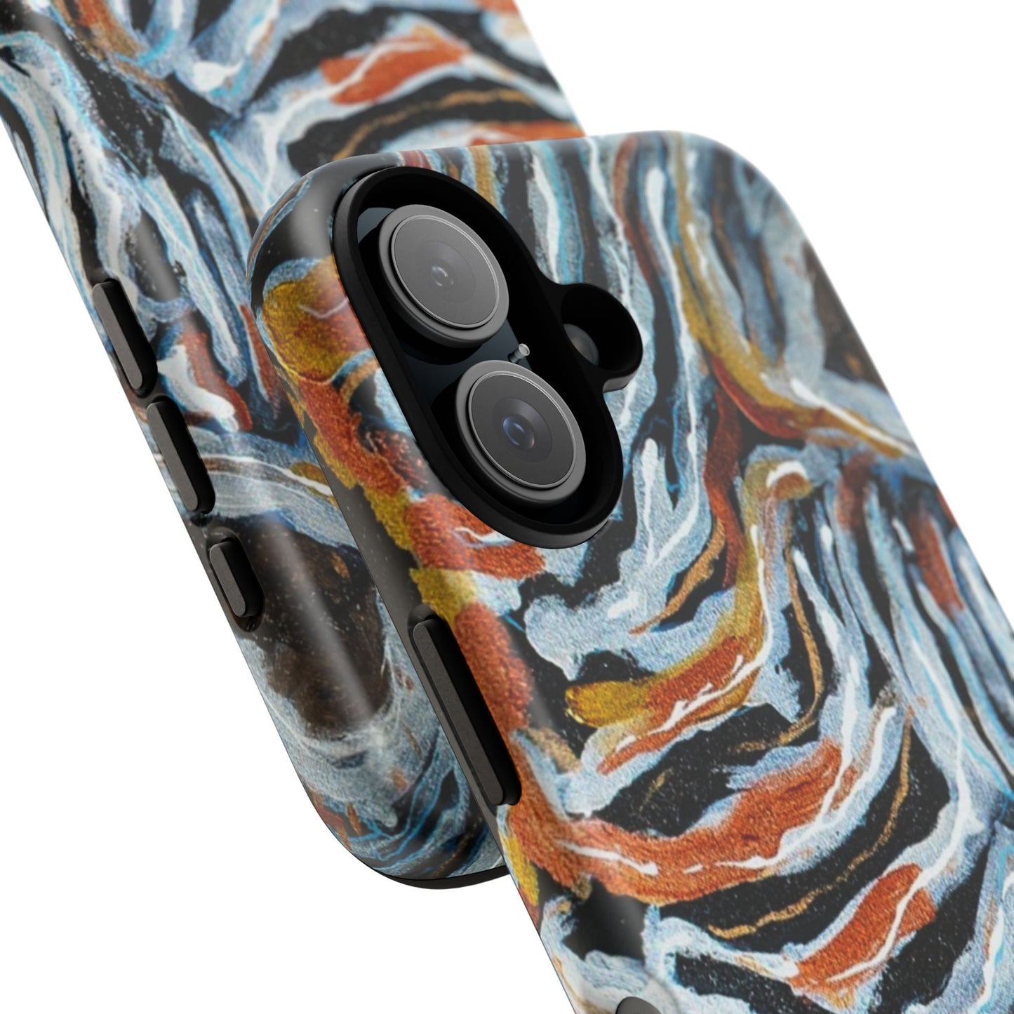 Artistic Tough Phone Case - Twin Zebras Image - Abstract Zebra Design