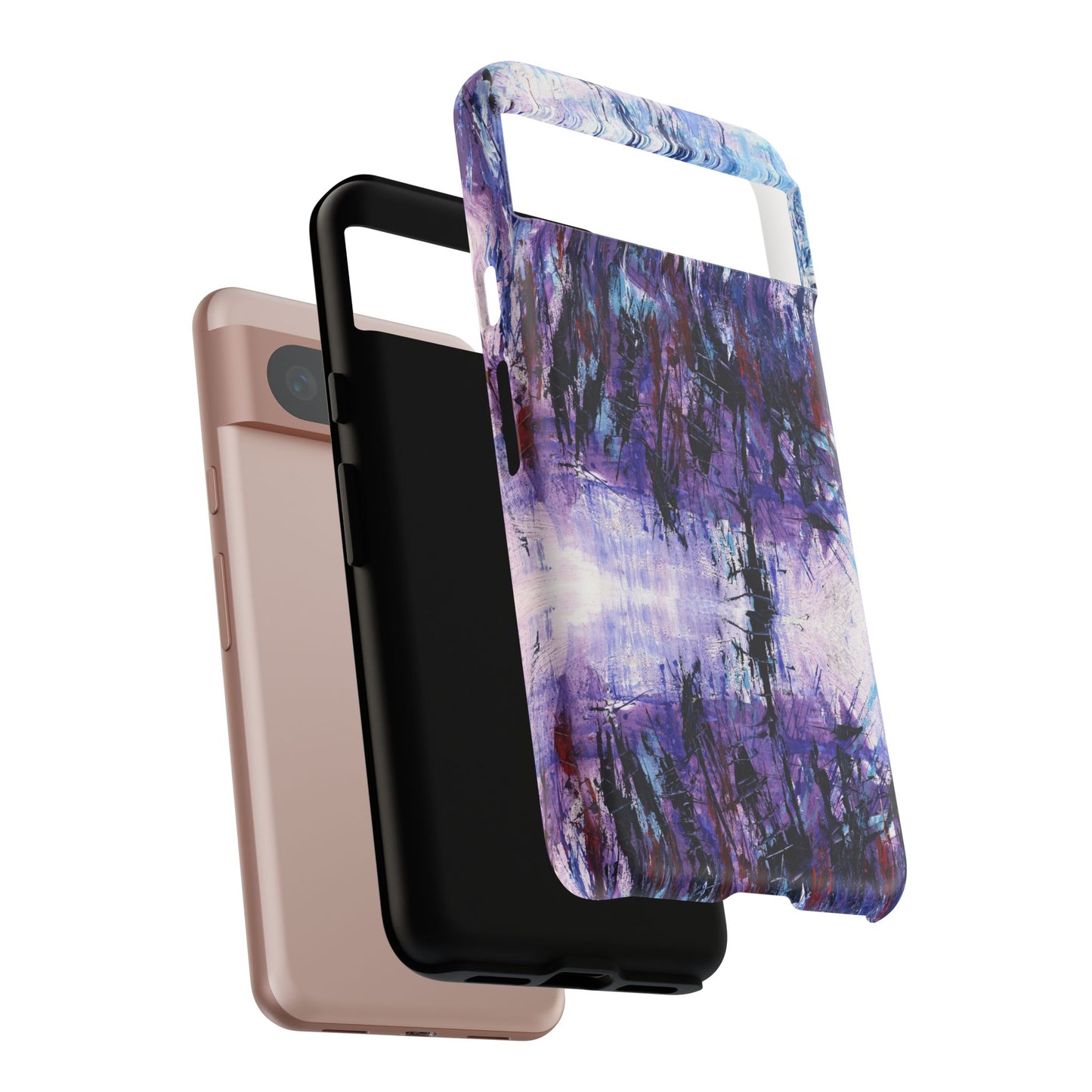Abstract Purple Phone Case, Stylish & Protective Cover for Art Lovers- White Spring Image