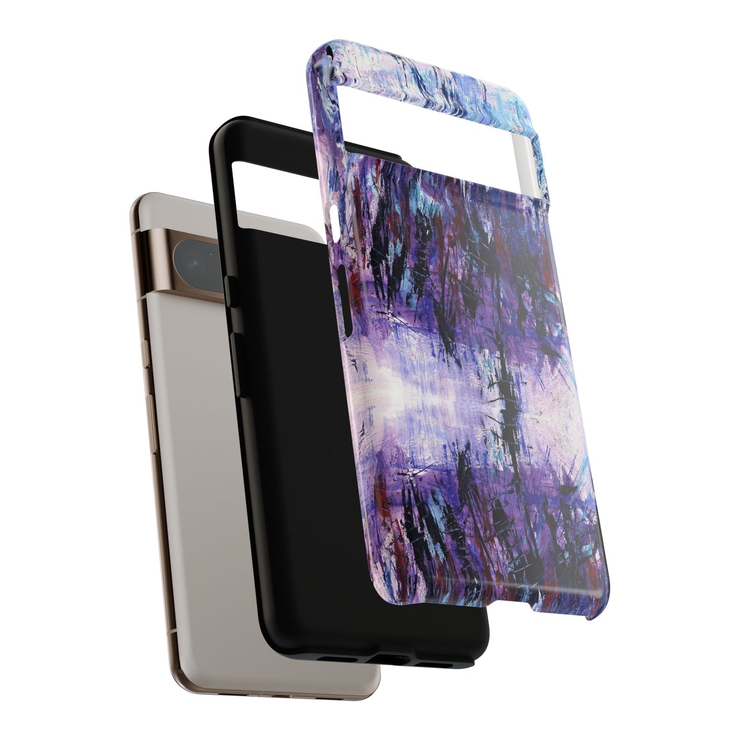 Abstract Purple Phone Case, Stylish & Protective Cover for Art Lovers- White Spring Image
