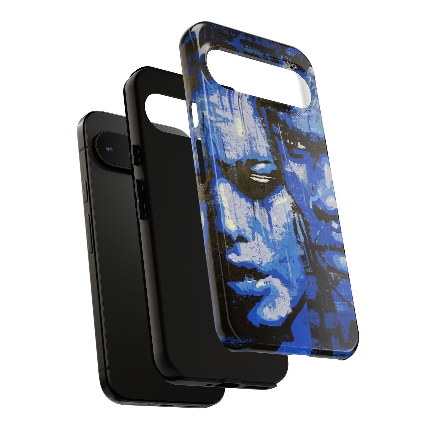 Artistic Phone Case - Tough Cases with Bold Blue Portraits -The Lovers Image