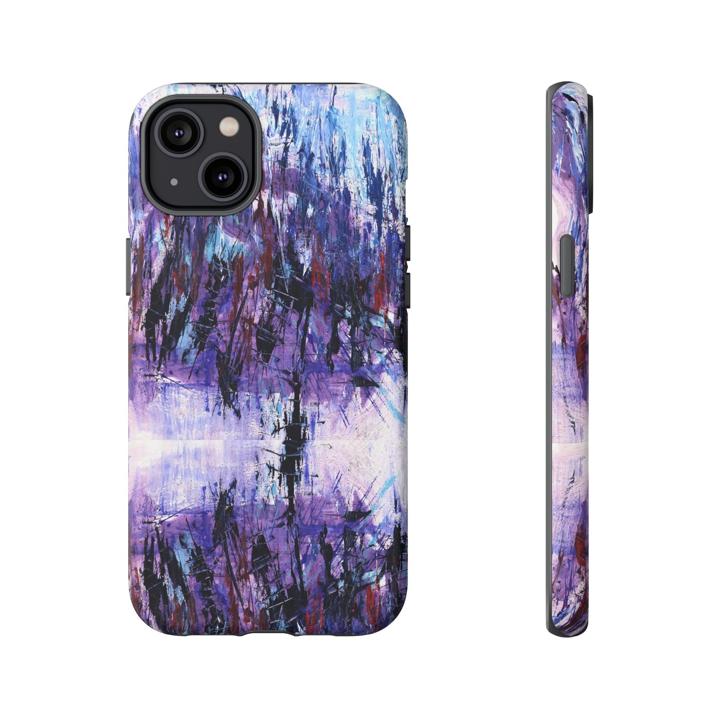 Abstract Purple Phone Case, Stylish & Protective Cover for Art Lovers- White Spring Image