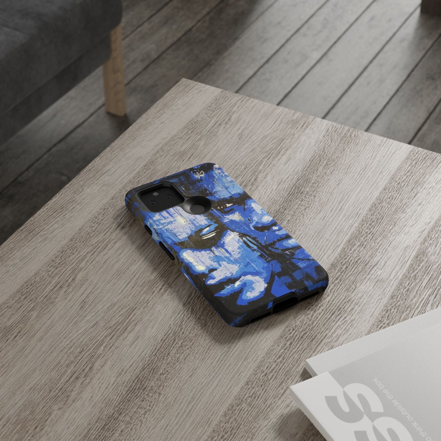 Artistic Phone Case - Tough Cases with Bold Blue Portraits -The Lovers Image