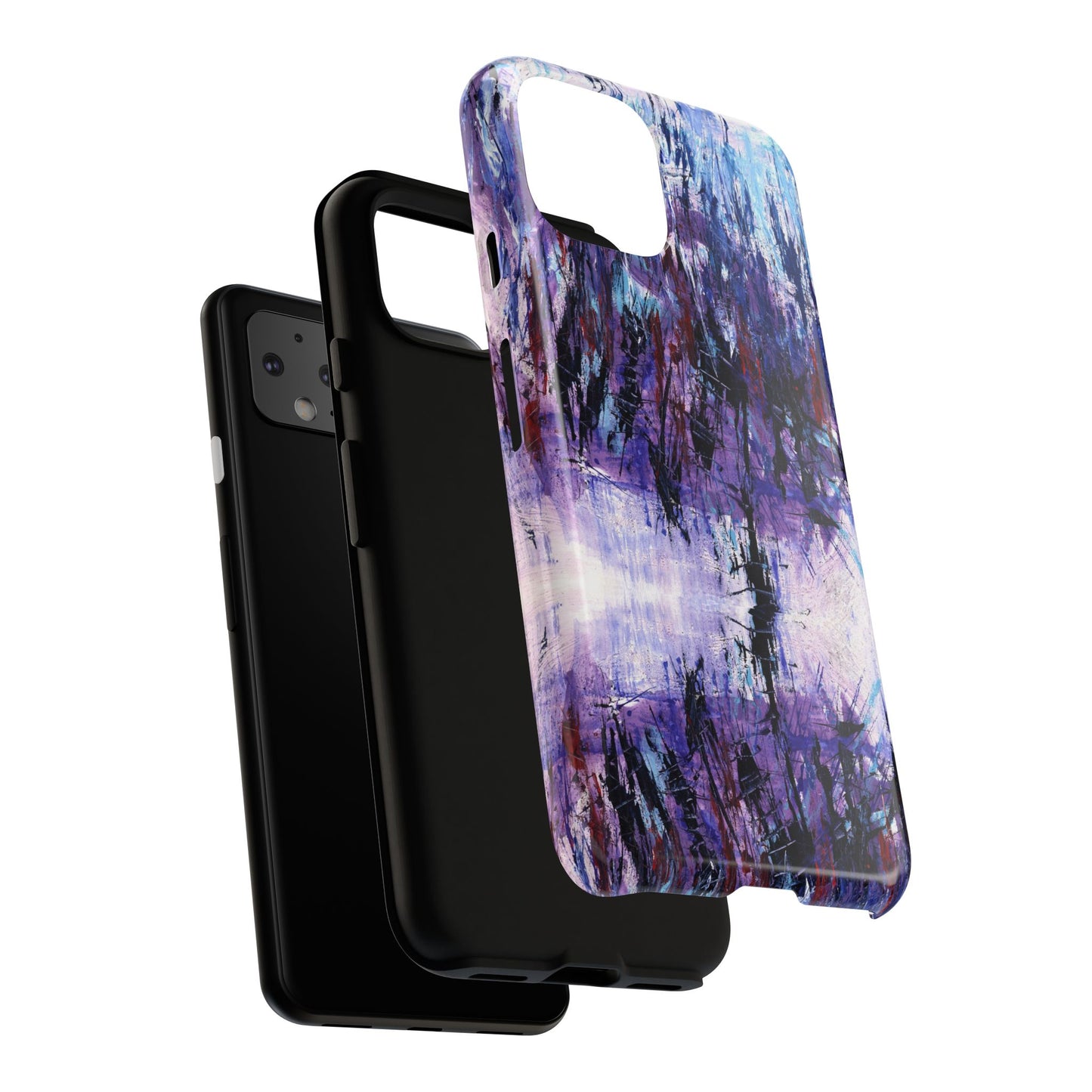 Abstract Purple Phone Case, Stylish & Protective Cover for Art Lovers- White Spring Image