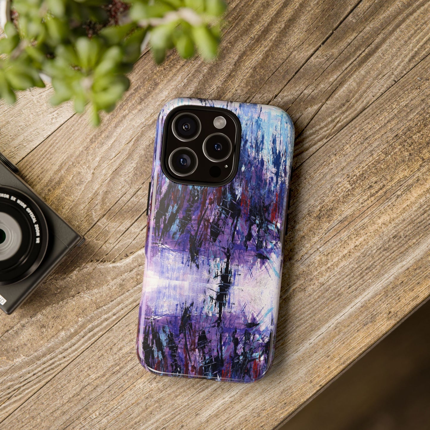 Abstract Purple Phone Case, Stylish & Protective Cover for Art Lovers- White Spring Image