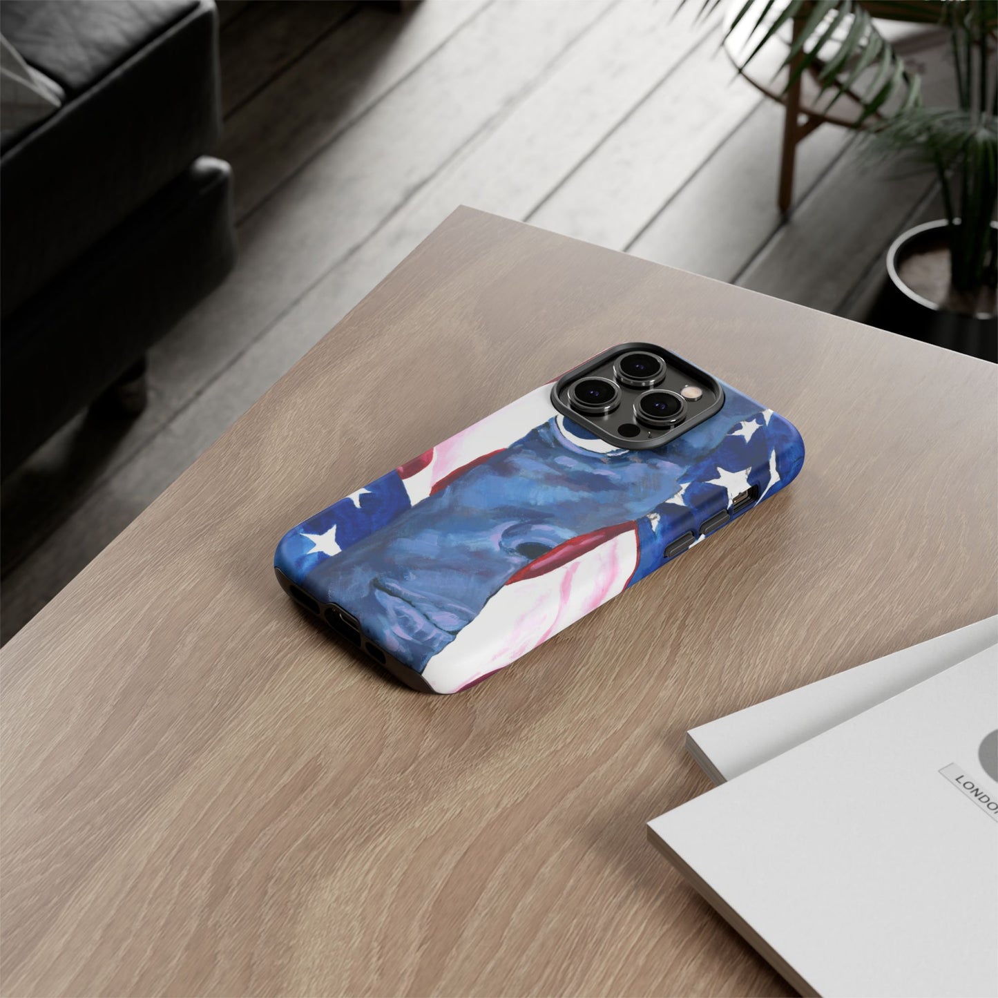 Patriotic Tough Phone Case with American Flag Design- I See You Image