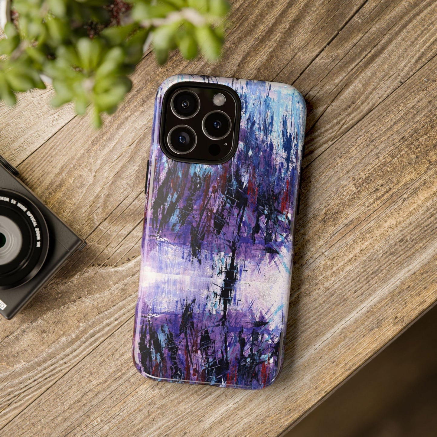 Abstract Purple Phone Case, Stylish & Protective Cover for Art Lovers- White Spring Image