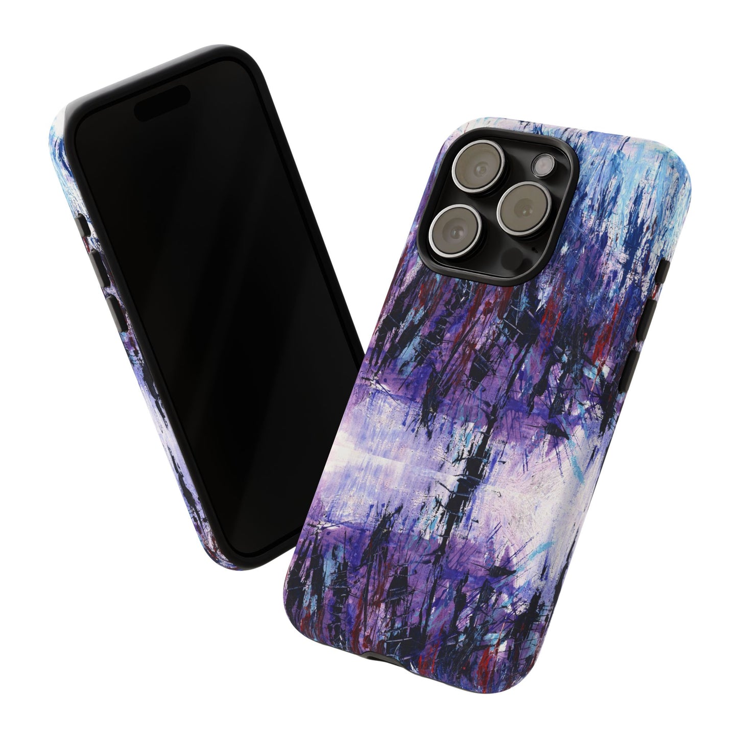 Abstract Purple Phone Case, Stylish & Protective Cover for Art Lovers- White Spring Image
