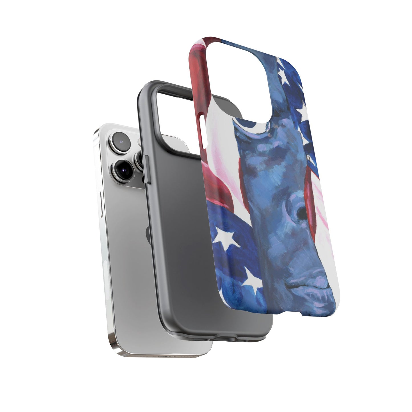 Patriotic Tough Phone Case with American Flag Design- I See You Image