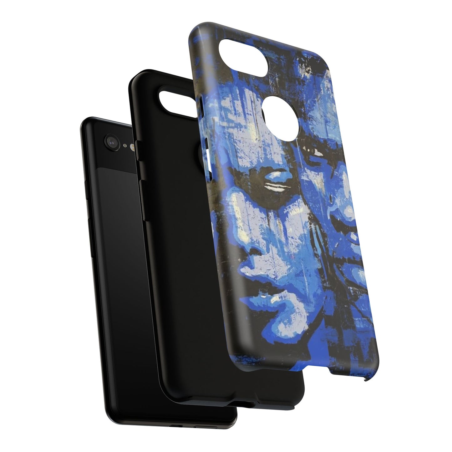 Artistic Phone Case - Tough Cases with Bold Blue Portraits -The Lovers Image