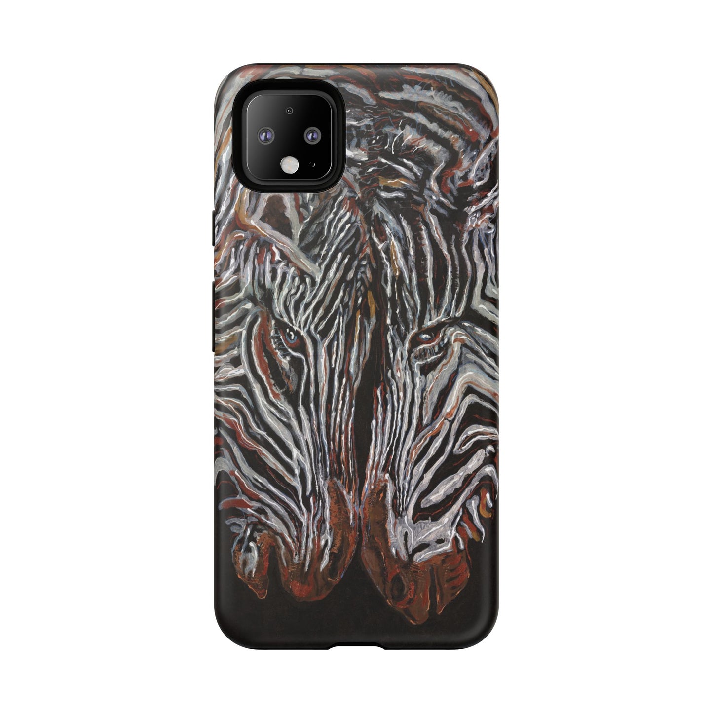 Artistic Zebra Phone Case Twin Zebra Image- Tough Protection for Wildlife Lovers