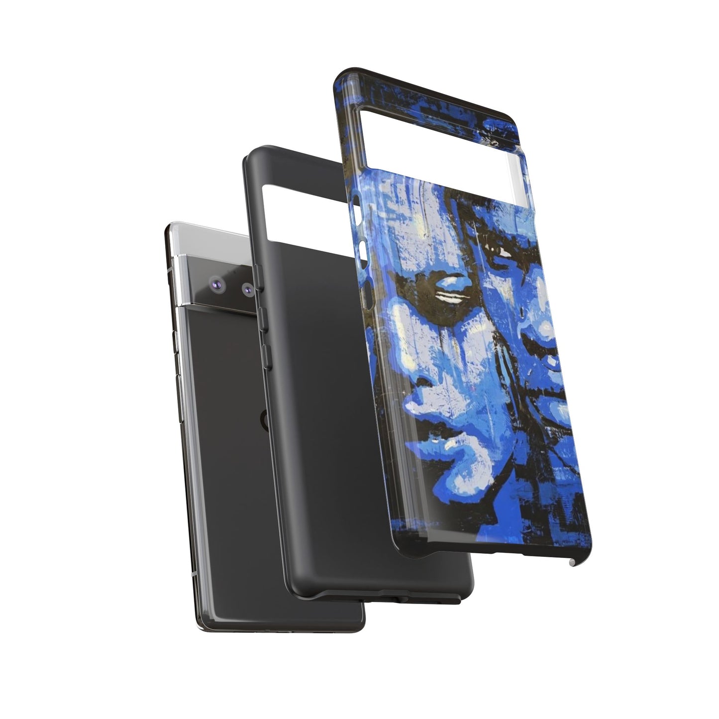 Artistic Phone Case - Tough Cases with Bold Blue Portraits -The Lovers Image