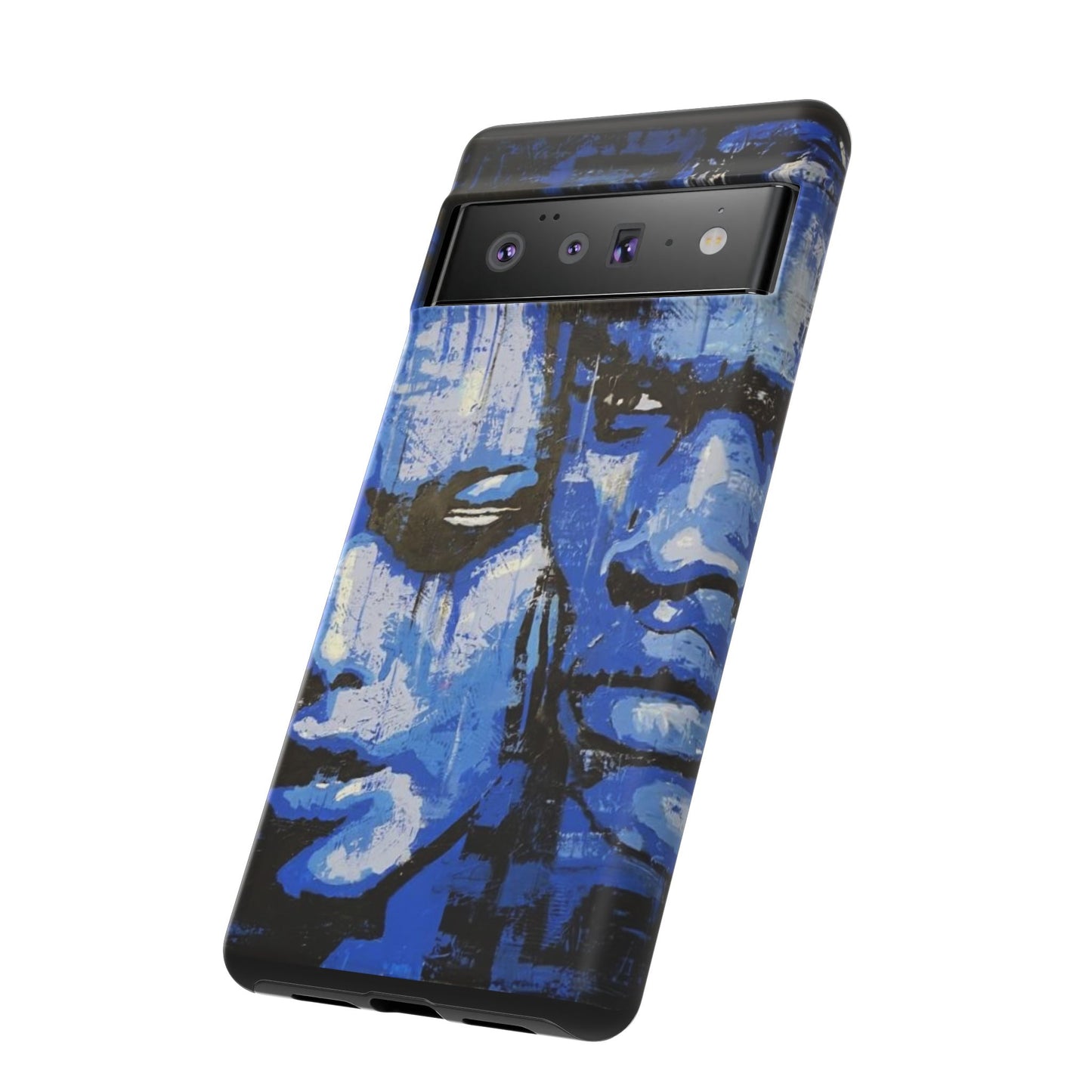 Artistic Phone Case - Tough Cases with Bold Blue Portraits -The Lovers Image