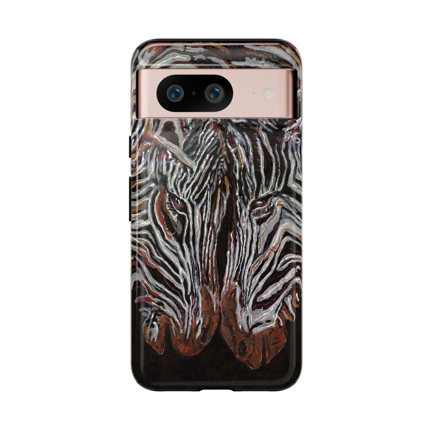 Artistic Zebra Phone Case Twin Zebra Image- Tough Protection for Wildlife Lovers
