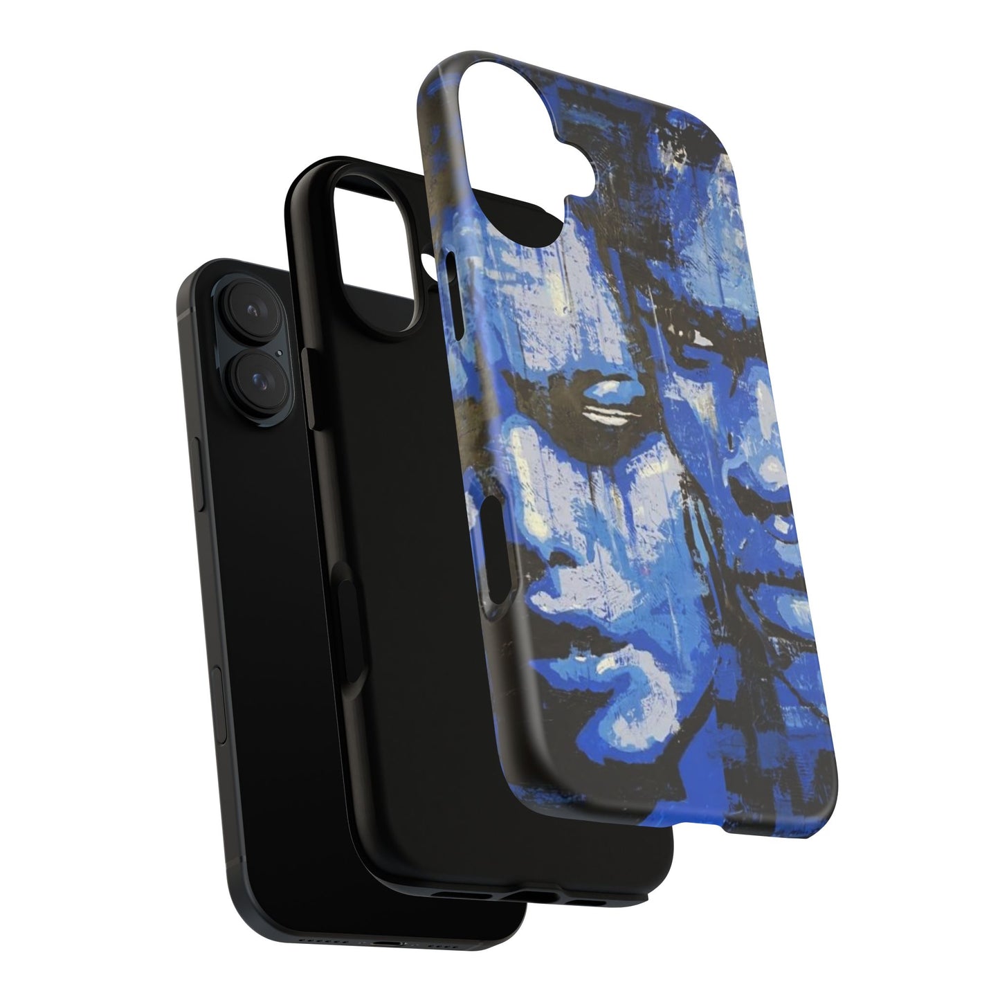 Artistic Phone Case - Tough Cases with Bold Blue Portraits -The Lovers Image