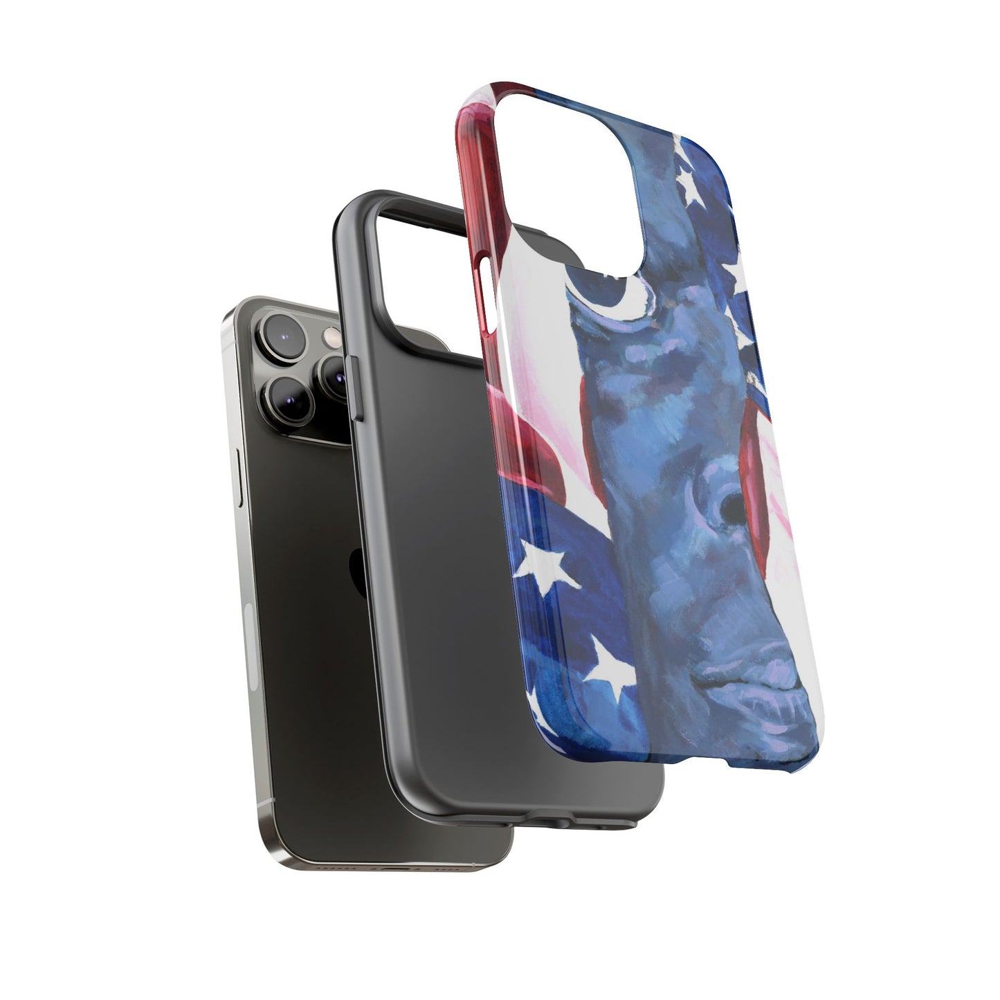 Patriotic Tough Phone Case with American Flag Design- I See You Image