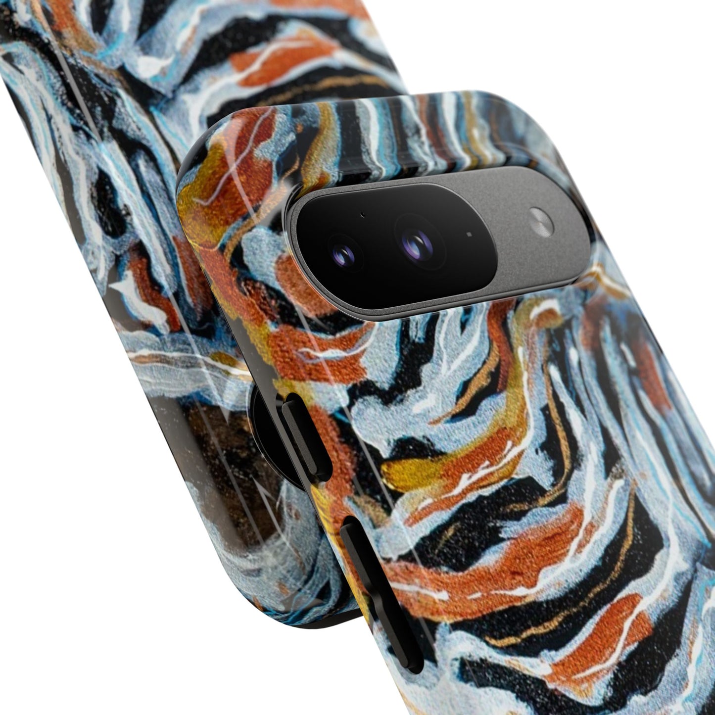 Artistic Tough Phone Case - Twin Zebras Image - Abstract Zebra Design