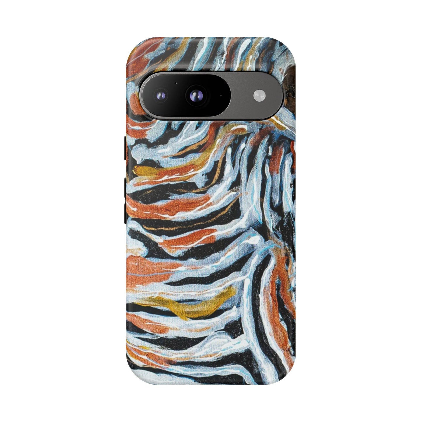 Artistic Tough Phone Case - Twin Zebras Image - Abstract Zebra Design
