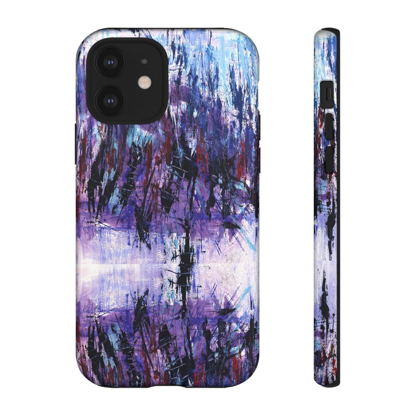 Abstract Purple Phone Case, Stylish & Protective Cover for Art Lovers- White Spring Image