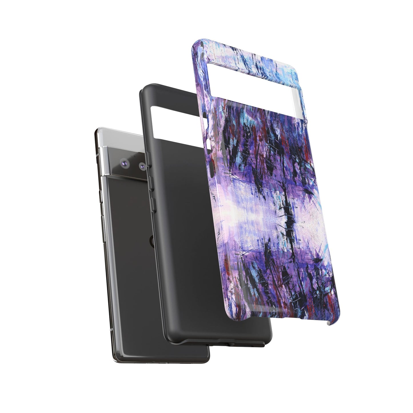 Abstract Purple Phone Case, Stylish & Protective Cover for Art Lovers- White Spring Image