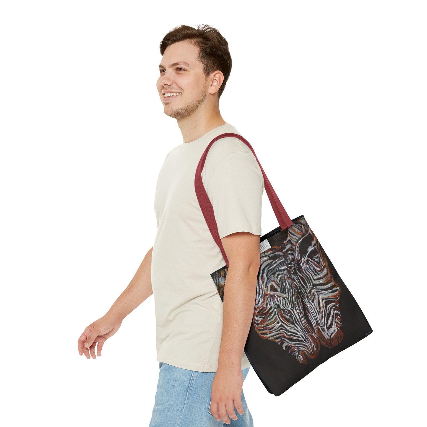 Twin Zebras Image- Tote Bag