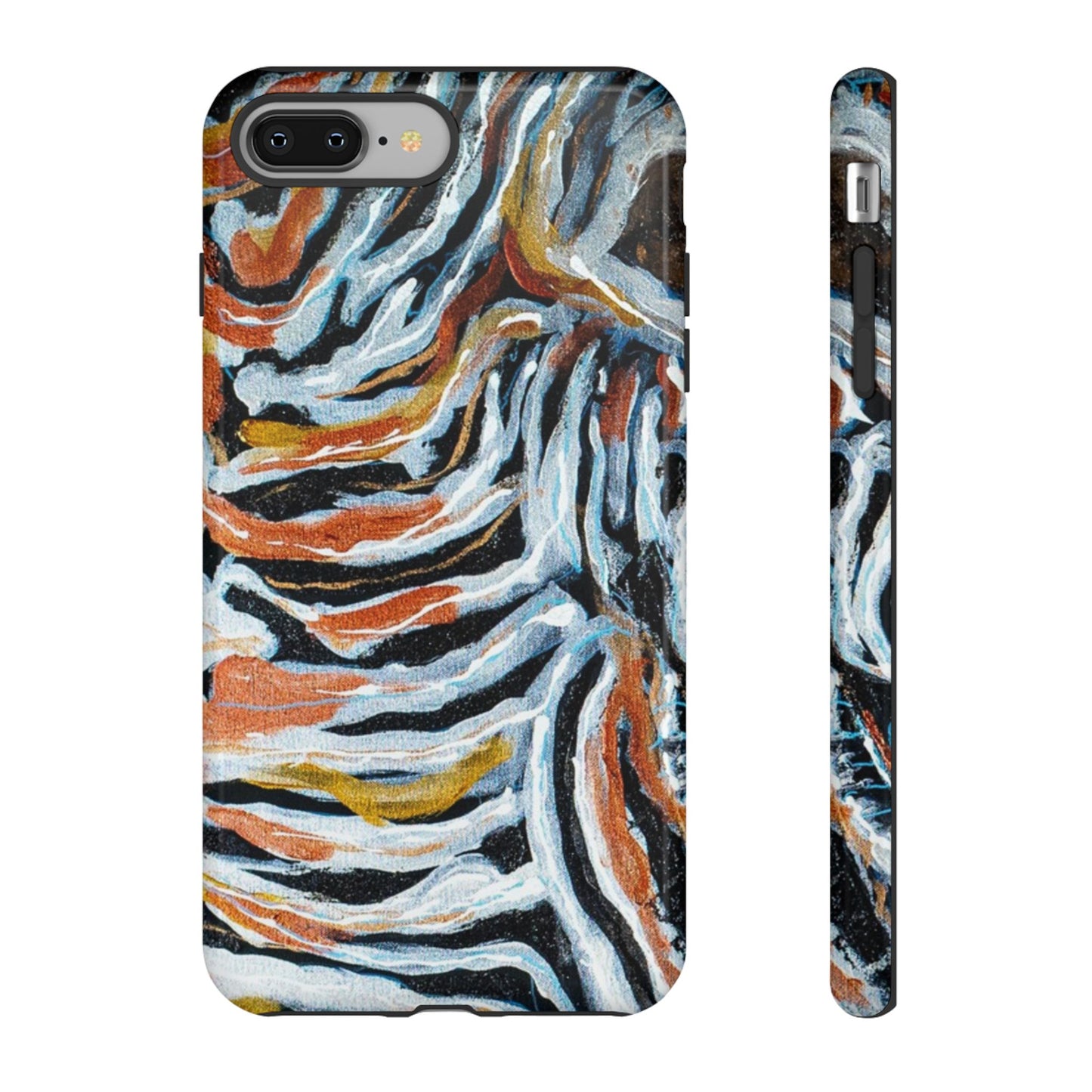 Artistic Tough Phone Case - Twin Zebras Image - Abstract Zebra Design