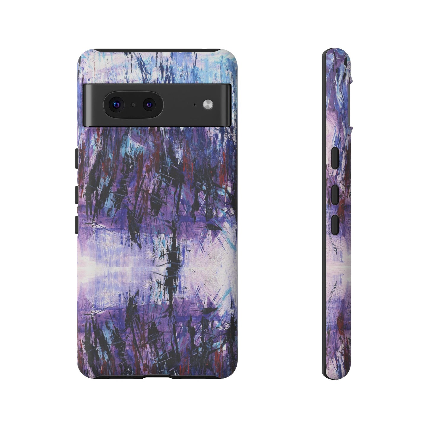 Abstract Purple Phone Case, Stylish & Protective Cover for Art Lovers- White Spring Image